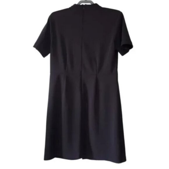 Halston black surplice sheath timeless dress size M - Picture 3 of 6